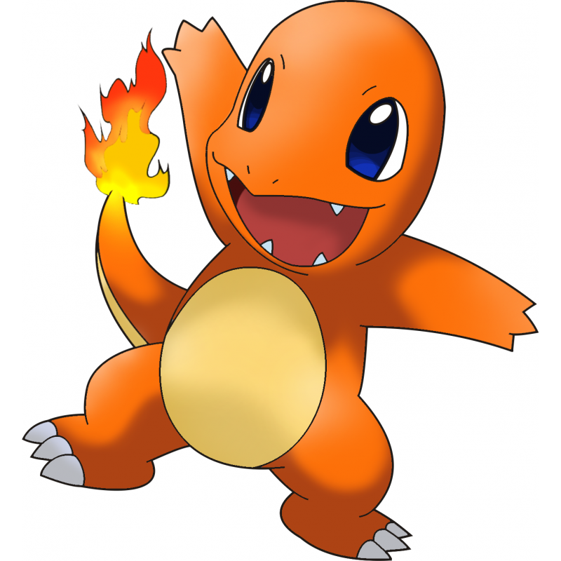 A picture of Charmander the fire breathing flying lizard